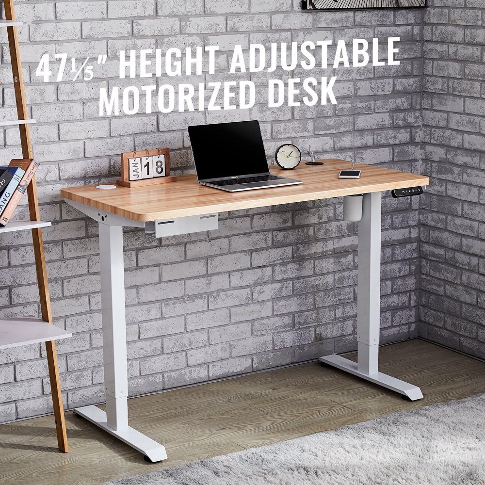 47x24 Sit Stand Gaming Desk with Charging Station for Home Office