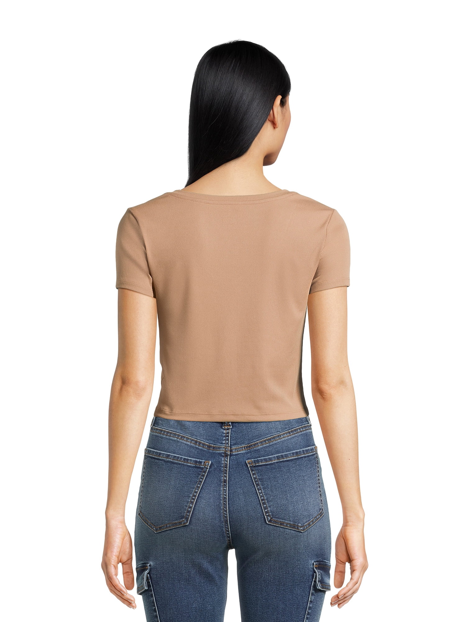 No Boundaries Juniors V-Neck Rib Tee