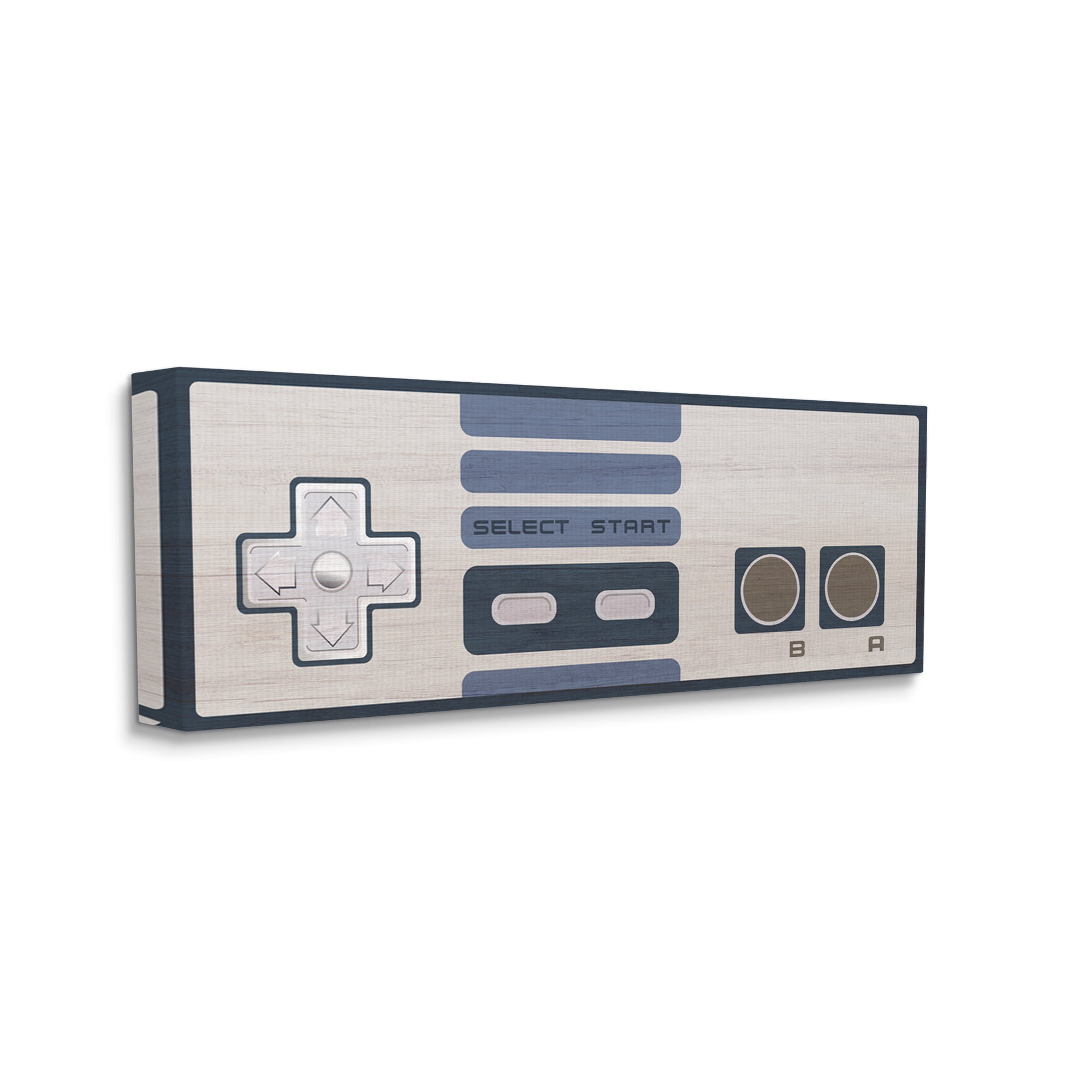 Stupell Industries Vintage Video Game Entertainment System Classic Controller Blue, 40 x 17, Design by Daphne Polselli
