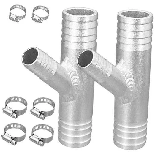 1 Set 1Inch to 5/8 Aluminum Cab Heater Y Fitting for Utv Sxs Rzr