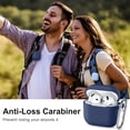thumbnail image 5 of Comvin Compatible With Apple Airpods 4 & 5 Case Cover for Women Men, Silicone, Navy Blue, 5 of 7