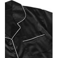 thumbnail image 3 of Ensemble de Pyjama 2 Pcs en Satin pour Femmes, Bouton avant, Manches Courtes, 3 of 5