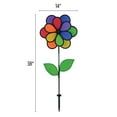 thumbnail image 3 of In the Breeze 2654 — 14" Rainbow Double Flower with Leaves, Colorful Outdoor Spinner, 3 of 5