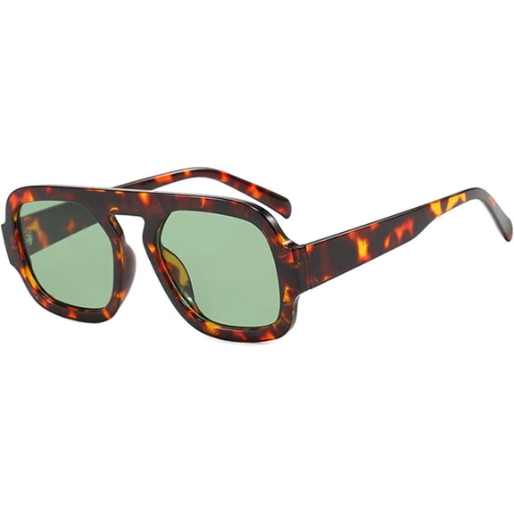Trendy Square Aviator Sunglasses for Women Men 70s Designer Inspired Sun Glasses Flat Top Shades