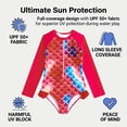 thumbnail image 6 of Girls One Piece Swimsuit Mermaid Scale Print Long Sleeve Costume Rash Guard Swimsuit for Girls Ages 6T, 6 of 10