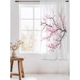 thumbnail image 3 of Sheer Curtains 72 Inches Long, Pink Cherry Blossom Semi Sheer Curtains Light Filtering Window Treatment, Spring Branches Floral Watercolor Privacy Voile Drapes for Living Room Bedroom 52x72 Inch, 3 of 7