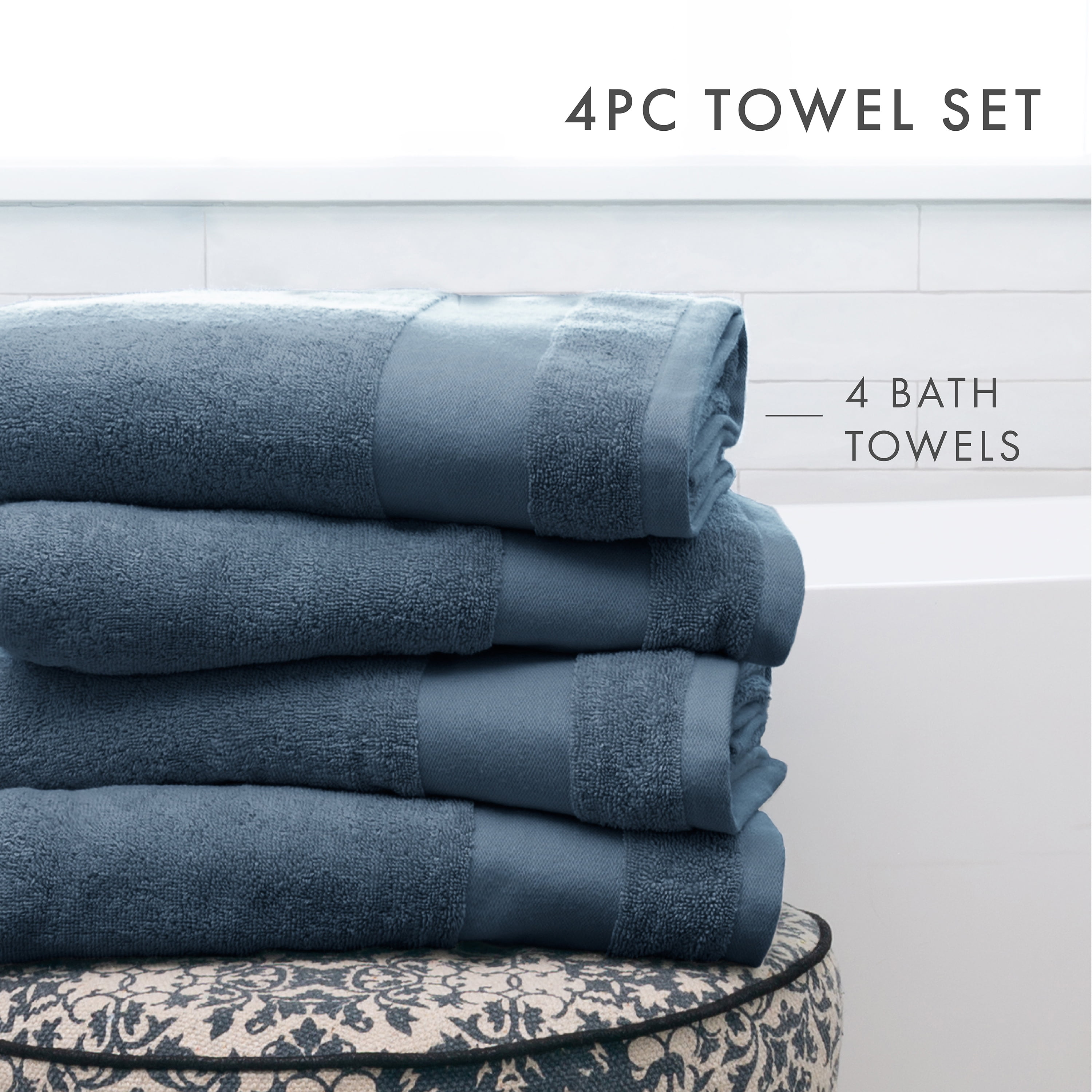 Comfort Canopy - 100% Cotton 4 Piece Luxury Hotel Light Blue Towel