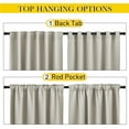 thumbnail image 2 of NICETOWN Waterproof Outdoor Curtains 2 Panels for Pergola, Windproof Blackout Thermal Insulated Drapes Top and Bottom Pocket & Back Tab Privacy Curtains with Fixed Rope, 52"x 95", Natural, 2 of 8
