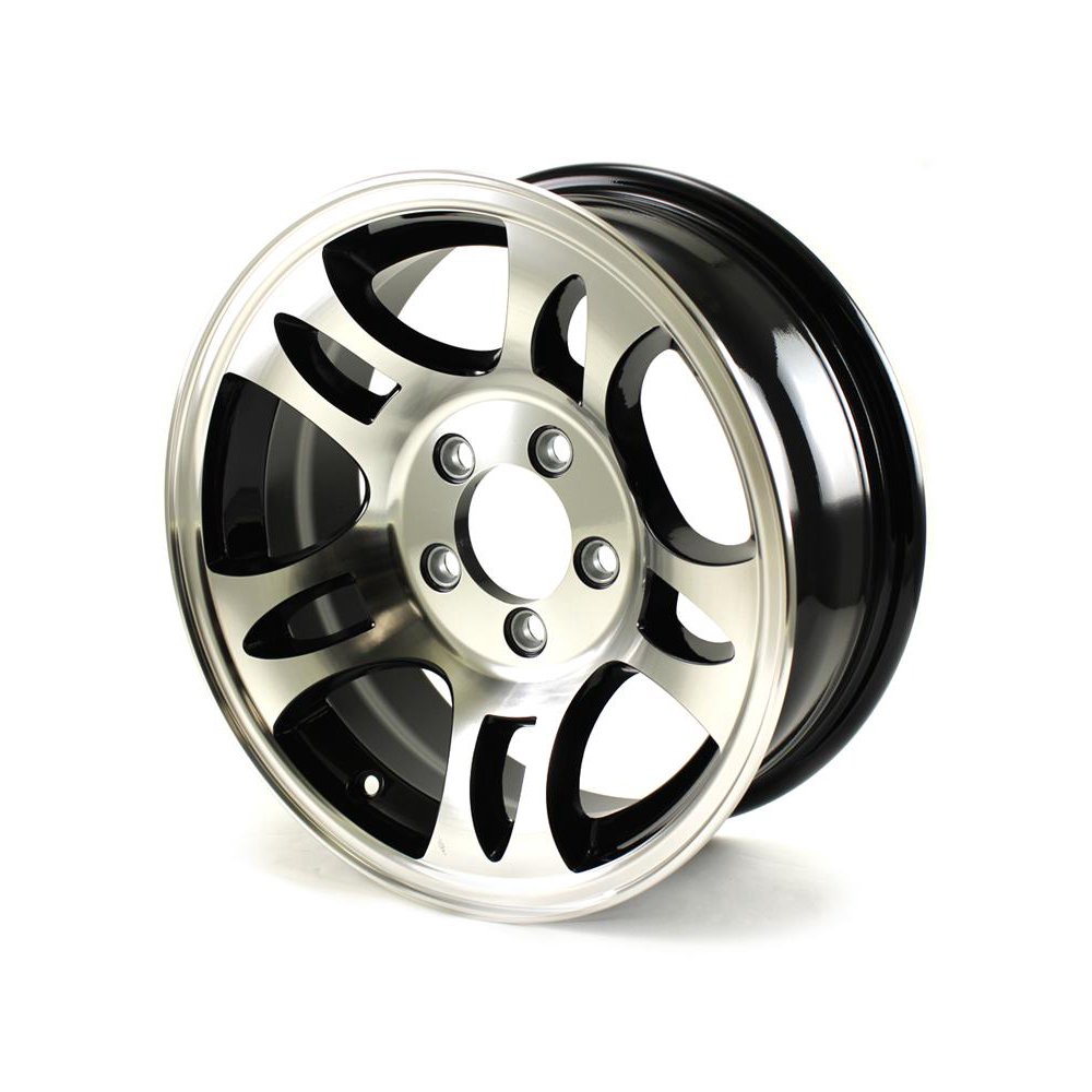 15X6 5Lug on 4.5" Aluminum S5 Trailer Wheel Black S556545B