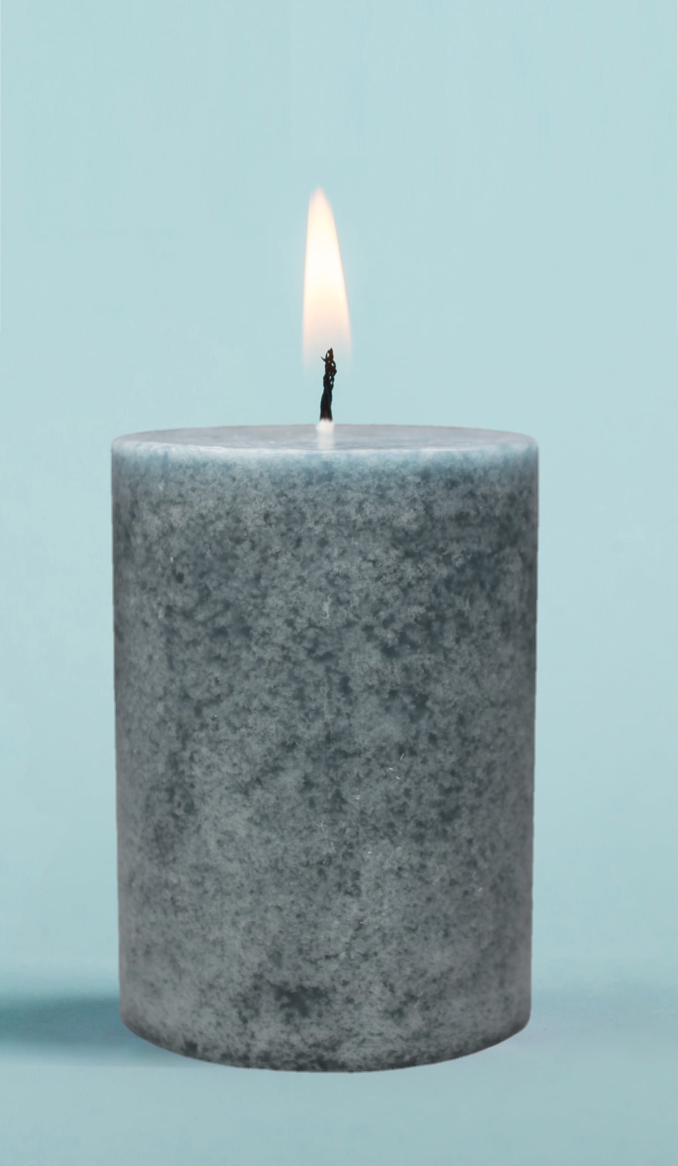 Mainstays Scented Mottled Pillar Candle, 3 x 4 inches, Blue, Garden Rain