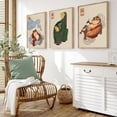 thumbnail image 3 of Japanese Prints Frog Posters Canvas Japan Wall Art Funny Frog Animal Picture Painting Asian Wabi Sabi Wall Decor Vintage Minimalist Matsumoto Hoji Decor for Living Room Bedroom (Framed canvas), 3 of 6