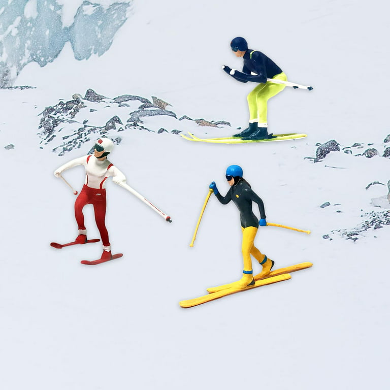 3 Pièces 1:64 Échelle Miniature Modèle Ski Figures Micro Paysage Diy  Projets , A