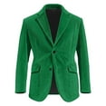 thumbnail image 2 of Miluxas Mens Christmas Blazer Corduroy Xmas Solid Holiday Party Jacket One Button Casual Business Sport Coat with Pockets Green, 2 of 5