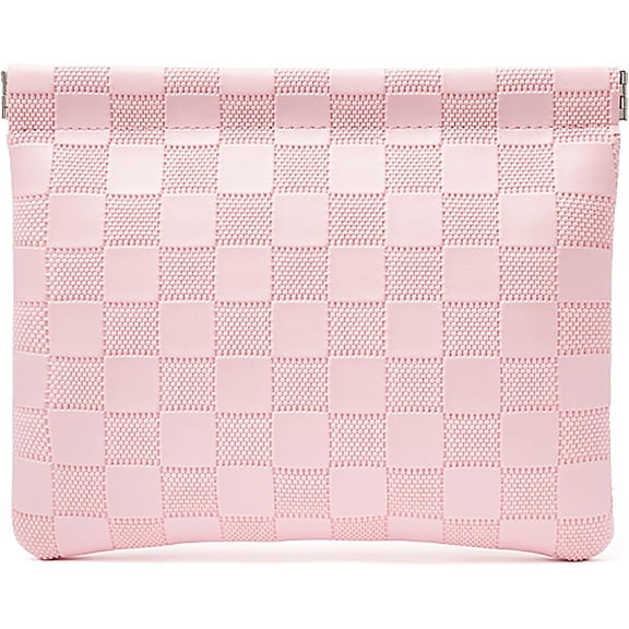 CAILDANL Leather Pocket Cosmetic Bag for Purse,Coin Purse Lipstick Cosmetic Accessories Organizer, Travel Kit Storage Pouch,Waterproof Portable No Zipper Self-closing Small Makeup Pouch for Women