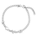 thumbnail image 3 of Jewelstop Sterling Silver Polished Finishand 1" Extender Love Chain Bracelet with Lobster Clasp - 8", 3 of 5