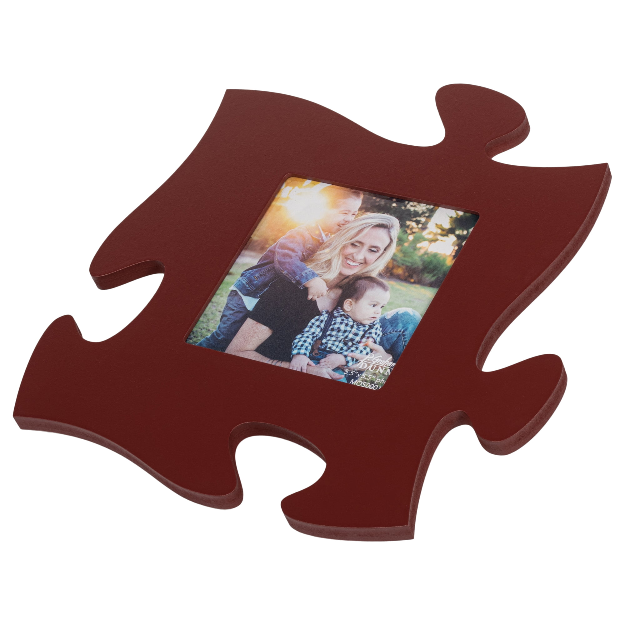 Cranberry Red 12 x 12 Wall Hanging Wood Puzzle Piece Photo Frame 