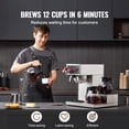 thumbnail image 2 of KFFKFF 12 Cups Commercial Drip Coffee Maker, Coffee Maker Machine with 3 Glass Carafes and 3 Warmer Plates, Stainless Steel Pour Over Coffee Brewer for Restaurant, Office, Cafe, 2 of 9
