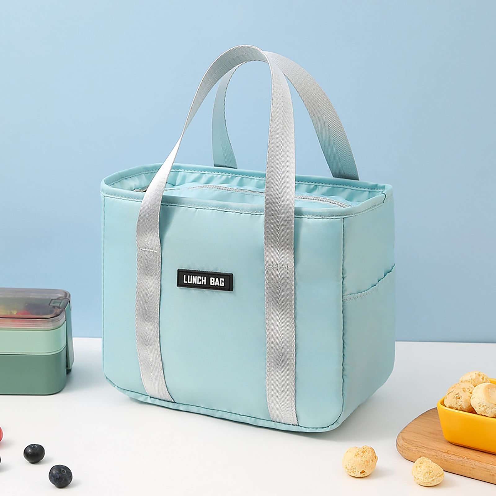 Mziart Cute Lunch Bag for Women Men, Aesthetic Lunch Bag Reusable Insulated  Lunch Tote Bag Kawaii Lunch Box Container Waterproof Lunch Cooler Bag for