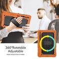 thumbnail image 2 of Case for Samsung Galaxy Tab S8 Plus/S7 FE/S7 Plus 12.4 Inch with Screen Protector, 360 Degree Rotating Kickstand Hand Strap Heavy Duty Shockproof Cover with Shoulder Strap, Orange, 2 of 7
