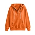 thumbnail image 7 of Qgtaibl Womens Oversized Sweatshirts Button V Neck Raglan Long Sleeve Casual Hoodies Drawstring Kangaroo Pocket Pullover Tops Orange XL, 7 of 7