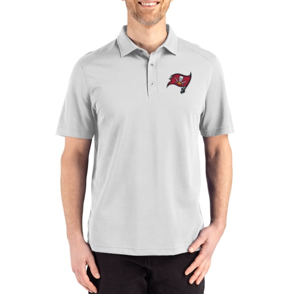 Men's Cutter & Buck Gray Tampa Bay Buccaneers Big & Tall Advantage Refresh Epic Confidence Recycled Tri-Blend Pique Polo