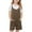 Brown, variant on Girl's V Neck Sleeveless Romper Summer Casual Loose Spaghetti Strap Short Overalls Jumpersuit with Pockets