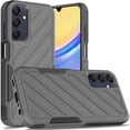 thumbnail image 2 of Designed for Samsung Galaxy A15 5G Hybrid lined shockproof dual layer Rugged 2in1 Hard PC & Silicone TPU Non Slip Textured Tough Phone Case Cover [Gray], 2 of 12