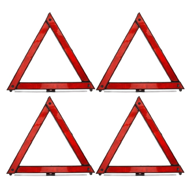 4 señales triangulares de advertencia de emergencia, reflector triangular, señal reflectante para carretera, señal de seguridad vial.