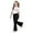 Black, variant on Cute Outfits For Girls Stylish Casual Outfit Flared Pants With Short Sleeve Top Comfortable Playwear 2 Piece Soft Clothes Set Girls Summer Outfits 8-13 Years