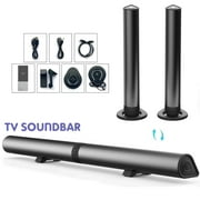 Leyeet Sound Bar for Smart TV, 15W Bluetooth 5.3 Soundbar with Remote, 2 in 1 Detachable Home Speaker, Home Theater Surround Sound System, Optical/AUX/USB Connections, for TV/PC/Laptop