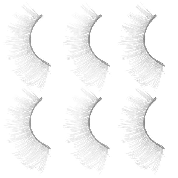 3 pares de pestañas postizas Cosplay pestañas blancas extensiones de niña pestañas postizas pestañas postizas Diy