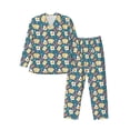 thumbnail image 1 of Fotbe Eggs Toast Bacon And Arugula Pijama de Hombre con Estampado de Manga Larga, Conjunto de 2 Piezas, Ropa de Dormir Suave y Cómoda con Bolsillos-Small, 1 of 7