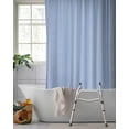 thumbnail image 2 of Split Shower Curtain for Transfer Bench, Pure Light Blue Fabric Shower Curtains for Bathroom, Simple Solid Color Tub Sliding Transfer Bench Waterproof Bath Curtains 72"x72", 2 of 9
