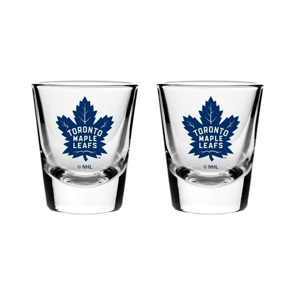 OFFICIALLY LICENSED NHL 2-PACK SHOT GLASS TORONTO MAPLE LEAFS