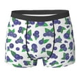 thumbnail image 6 of Men's Boxer Briefs, Blueberry Print green Soft Comfy Mens Underwear Boxer Briefs Breathable With Widen Waist, 6 of 7