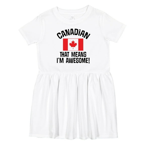 Inktastic Canada Flag Awesome Canadian Girls Toddler Dress