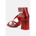thumbnail image 3 of Huskies Metallic Faux Leather Block Heel Sandals, 3 of 11