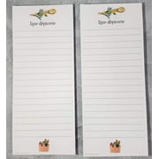 FRENCH Themed Grocery List Refrigerator Notepads Liste d'epicerie - SET OF TWO PADS
