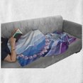 thumbnail image 6 of Pearls Soft Flannel Fleece Throw Blanket, Valentine's Day Theme Artwork Roses Heart on Striped Bridal Backdrop, Cozy Plush for Indoor and Outdoor Use, 70" x 90", Blue Purple Pink, by Ambesonne, 6 of 6