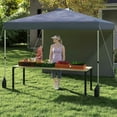 thumbnail image 3 of GVN Backyard Garden Canopy, Camping Canopy Screen Tent,10 X 10 FT Pop up Canopy Tent with 1 Sidewall and Wheeled Bag-Gray, 3 of 11