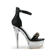 thumbnail image 2 of Sexy Chic Chain Accente Women's Clear Platform Sky High Ankle Strap Dancer Sandals, 2 of 3