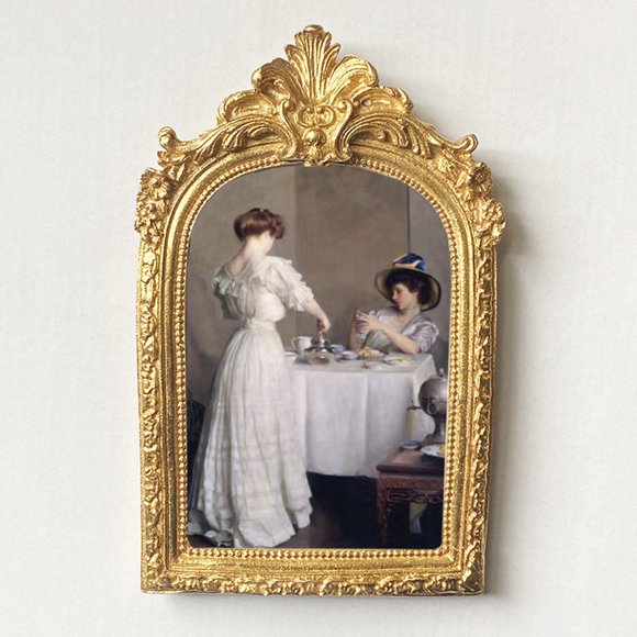 Marco de fotos de resina francesa decorativa Vintage de escritorio y pared dorado Macarena marco de la foto