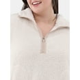 thumbnail image 5 of No Boundaries Half Zip Plush Pullover with Pockets, Women's and Women's Plus, 5 of 12