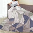 thumbnail image 4 of Vintage Triangle Mosaic Pattern Throw Blanket, Super Soft Anti-Pilling Flannel Bed Blankets, 60"x50", 4 of 8
