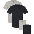 thumbnail image 2 of Fruit of the Loom Men's V-Neck T-Shirt Pack of 4 Black/Athletic Heather, XXX-Large, 2 of 2