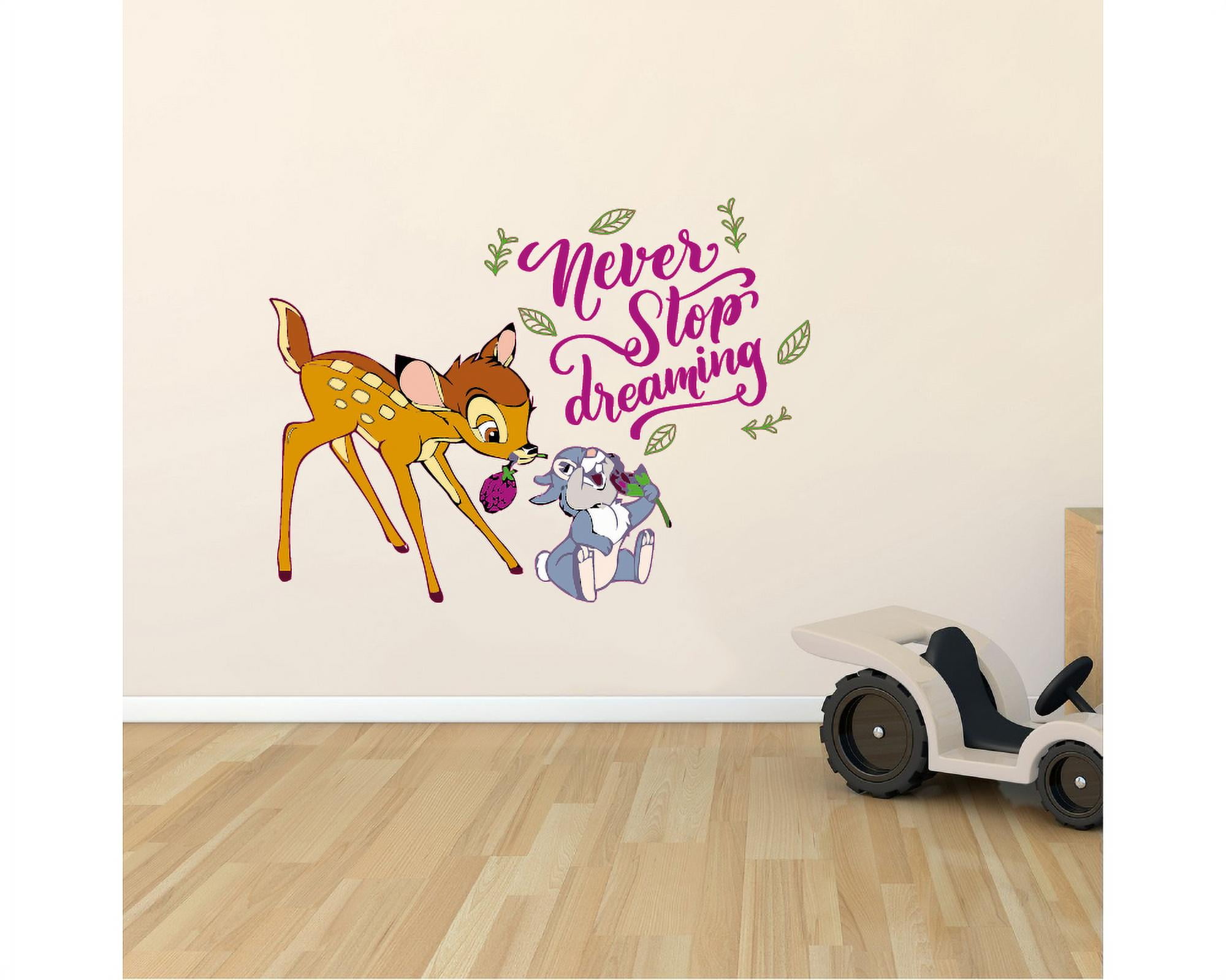 Bambi Never Stop Cute Cartoon Decors Wall Sticker Art Design Decal for Girls Boys Kids Room
