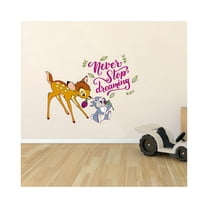 Bambi Never Stop Disney Cute Cartoon Decors Wall Sticker Art Design Decal for Girls Boys Kids Room Bedroom Nursery Kindergarten House Fun Home Decor Stickers Wall Art Vinyl Decoration (10x10 inch)