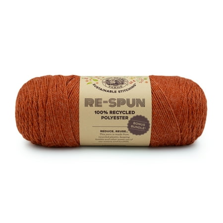 UPC: 0842093129943 | Lion Brand Yarn Re-Spun Bonus Bundle Amber Medium Recycled Polyester Orange Yarn 1 Pack