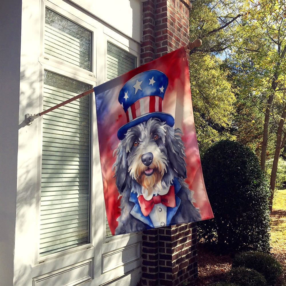 Bergamasco Sheepdog Patriotic American House Flag 28 in x 40 in