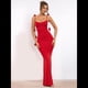 thumbnail image 5 of Vestidos Largos de Noche para Mujer con Escote Halter, Espalda Descubierta y Tirantes Finos, con Flores Estereoscópicas Rojo XS, 5 of 10